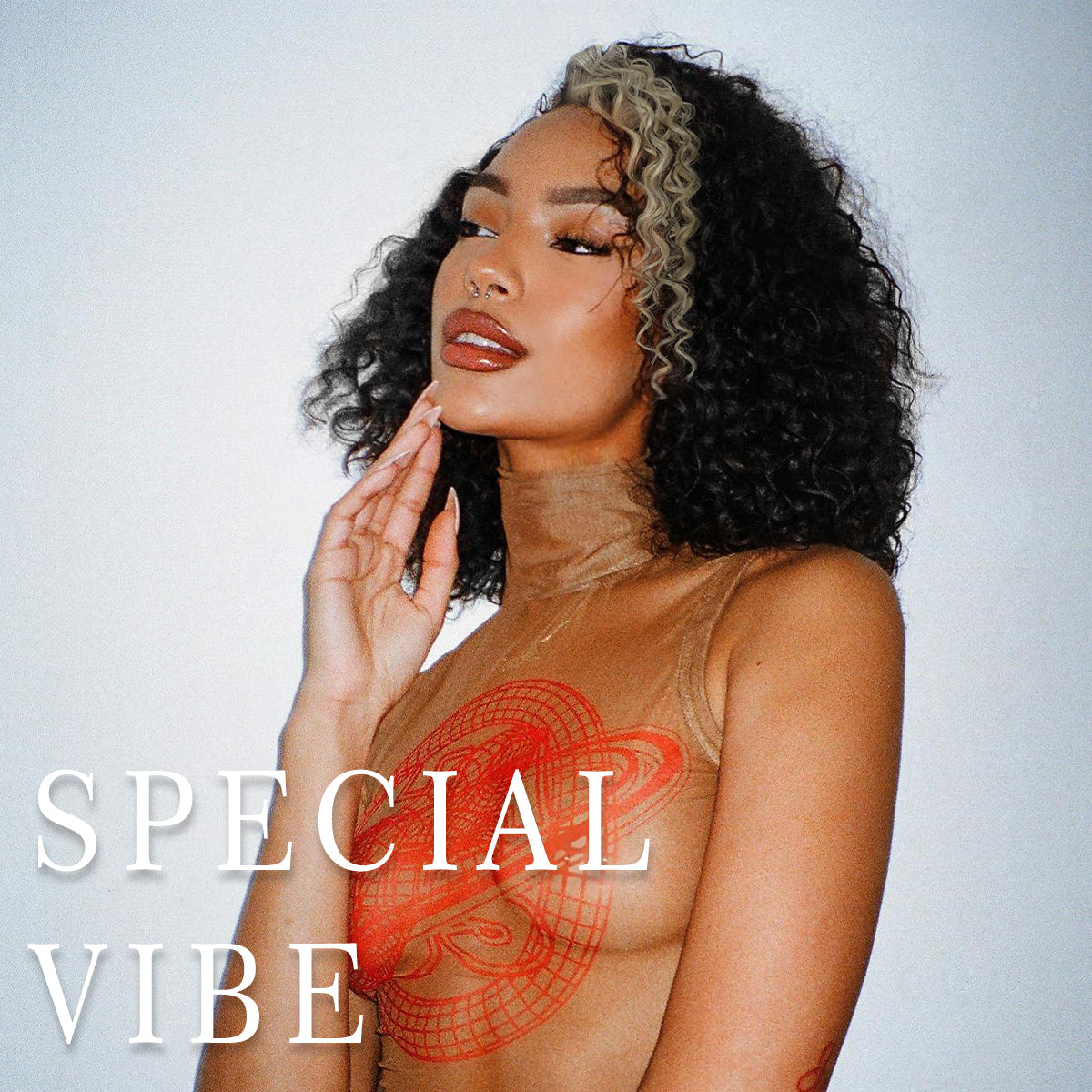 MITIMES 13x6 Skunk Stripe Curly Wig Wear And Go Glueless Wig Synthetic HD Lace Front Afro Wig Pre-Plucked Pre-Cut Afro Curly Layered Wig