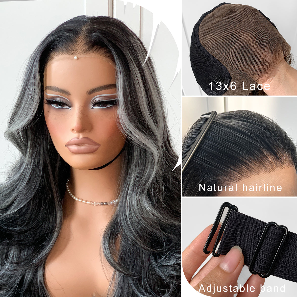Feather Layered Hair Cuting Style Long 13x6 Synthetic Lace Front Wig Wear and Go Glueless Natural Hairline Oreo Wig