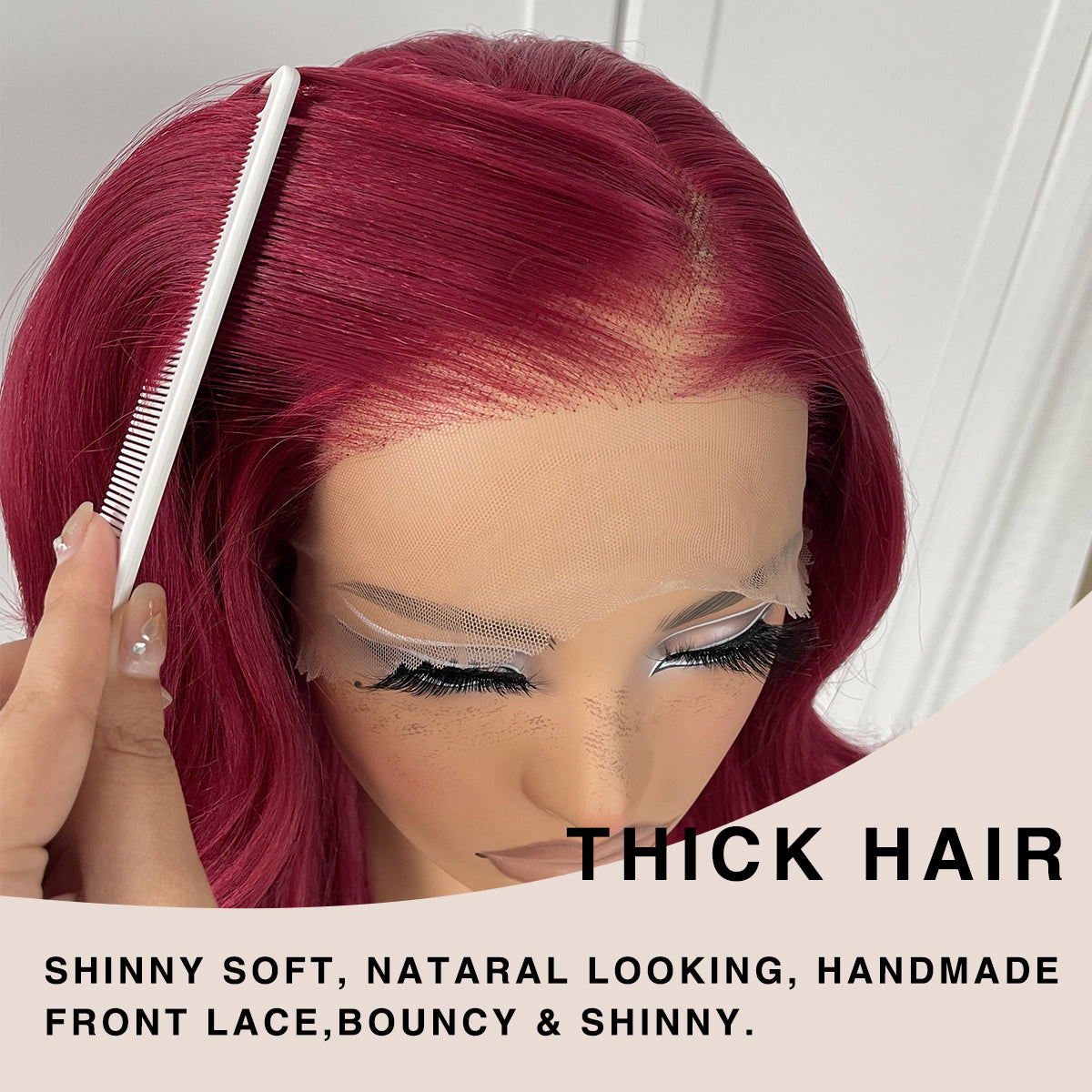MITIMES 13x6 Red Body Wave HD Lace Front Wig Glueless Synthetic 99j Burgundy lace front Wig pre-plucked Wear And Go Long body wave lace front wigs