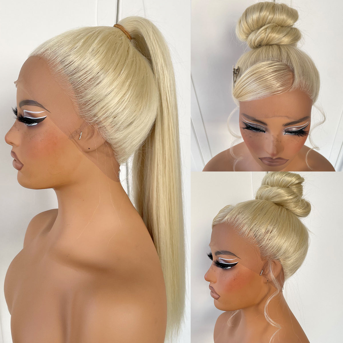 MITIMES 360 Lace Front Wig Pre Plucked HD Synthetic Long Straight Lace Front Wigs 180 Density Yaki GluelessWig 32inch