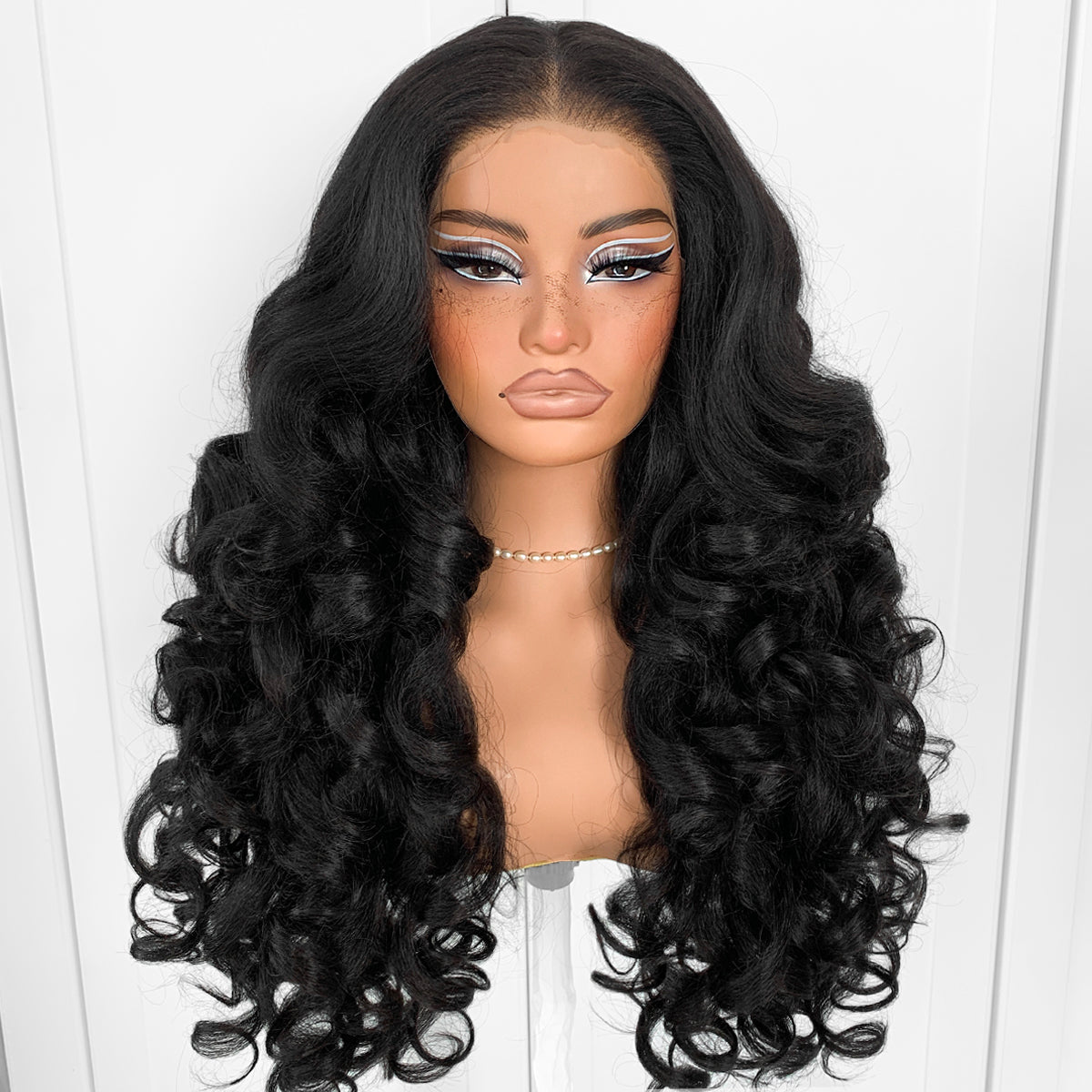 MITIMES Glueless Lace 13x6 Wig Pre-Cut Synthetic Yaki Body Wave HD Lace Wig With Pre-Plucked Hairline Balayage Wear And Go Wig For Black Women
