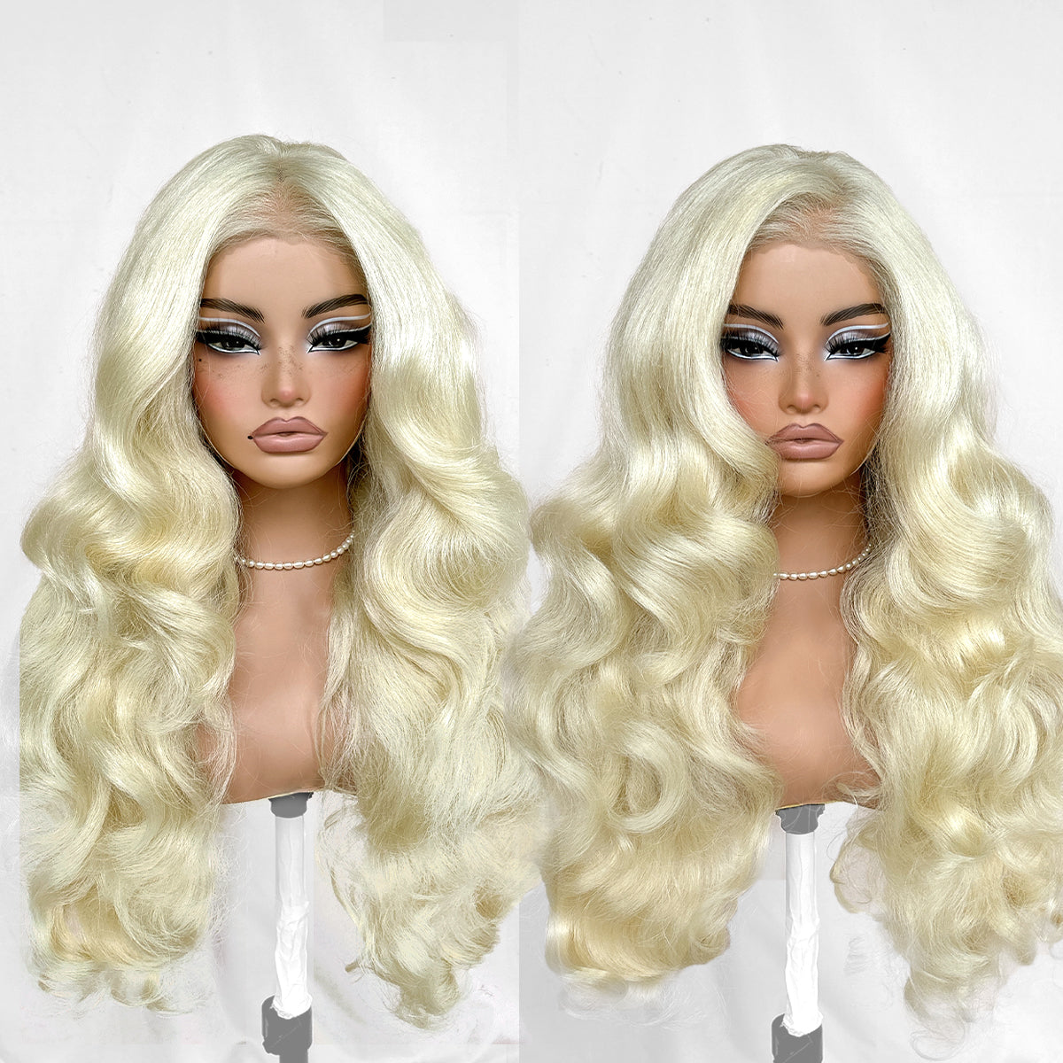 13x6 Glueless Blonde Wig 613 HD Lace Frontal Wig Pre-Cut Yaki Crazy Body Wave Wig Pre-Plucked Synthetic Wear And Go Wig For Cosplay