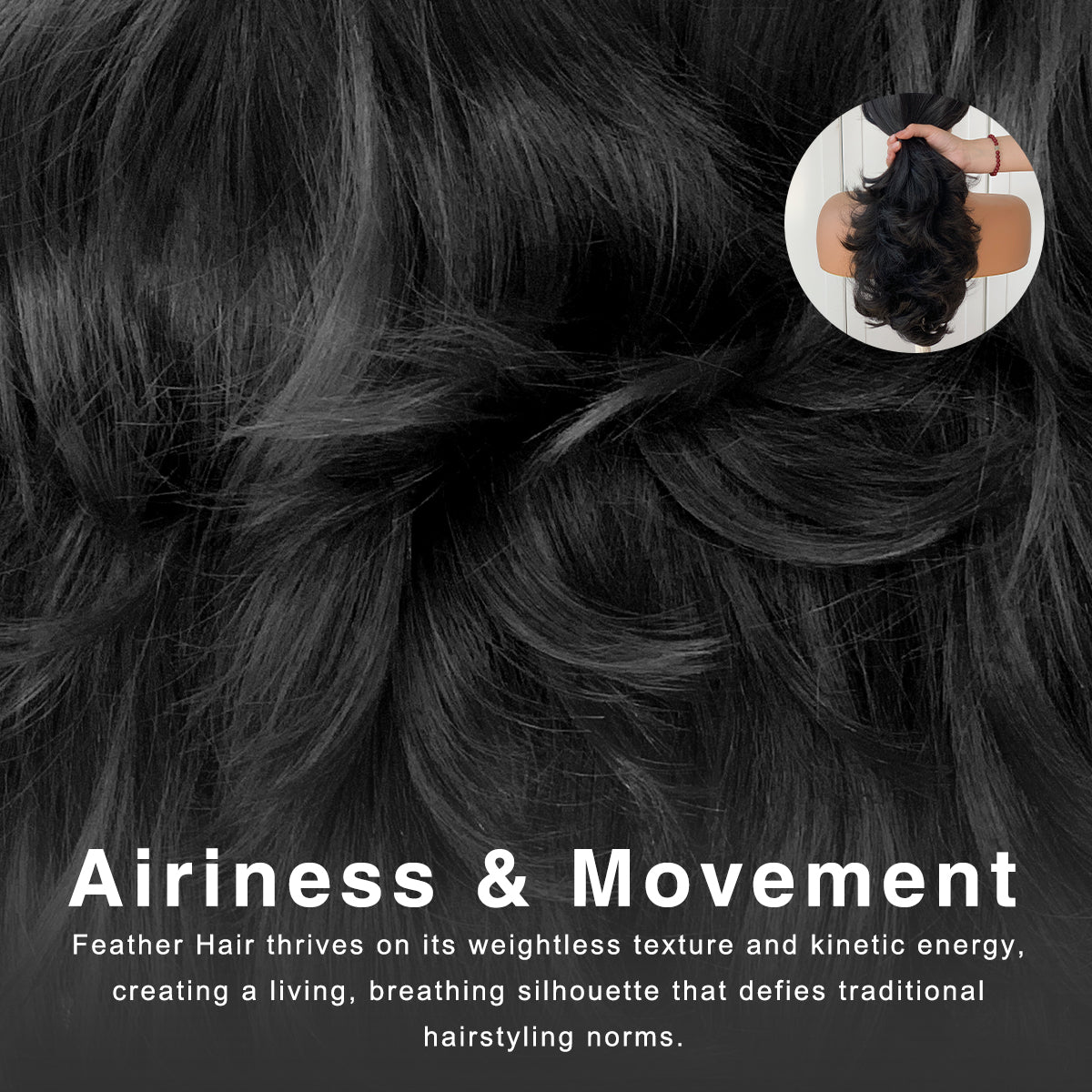 Voluminous Feather Layered Hair Flip Out Preplucked Precision-Precut-cut Ready-to-Go Glueless 13x6 HD Synthetic Lace Front Wig Natural Black Wig