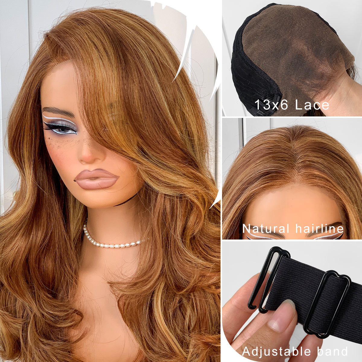 MITIMES Honey Blonde Voluminous Feather Layered Hair Flip Out Preplucked Precision-Pre-cut Ready-to-Go Glueless 13x6 HD Synthetic Lace Front Wig Honey Blonde Wig