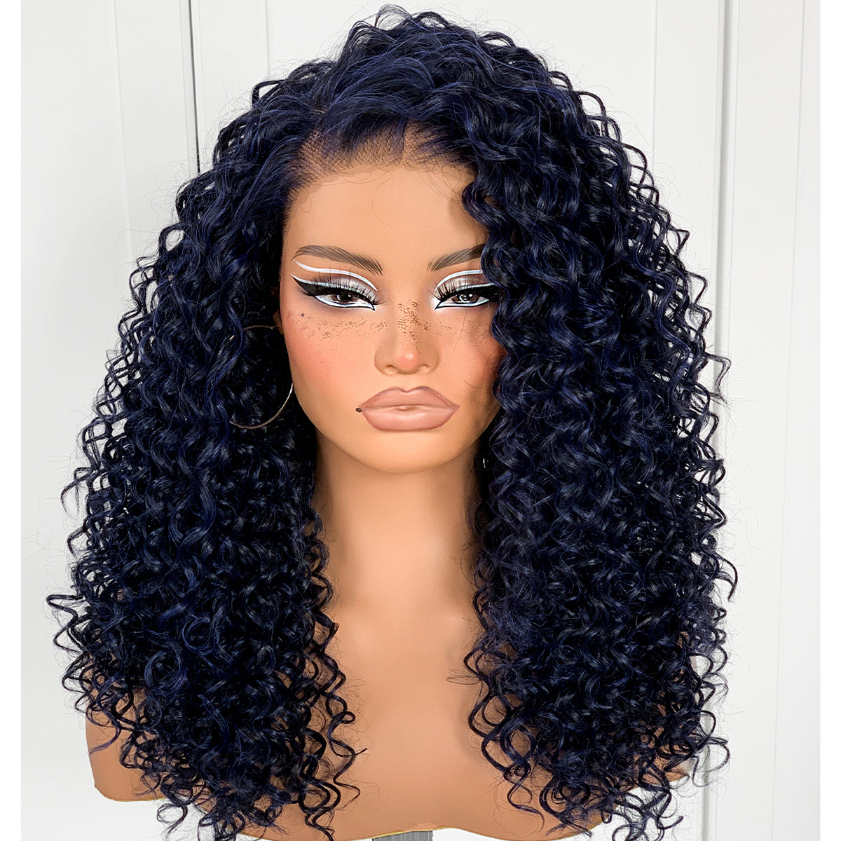 13x6 Curly Wig Wear And Go Glueless Wig Pre-Plucked Synthetic Lace Front Wig Pre-Cut Afro Kinky Layred Wig With Natural Hairline 18 Inch