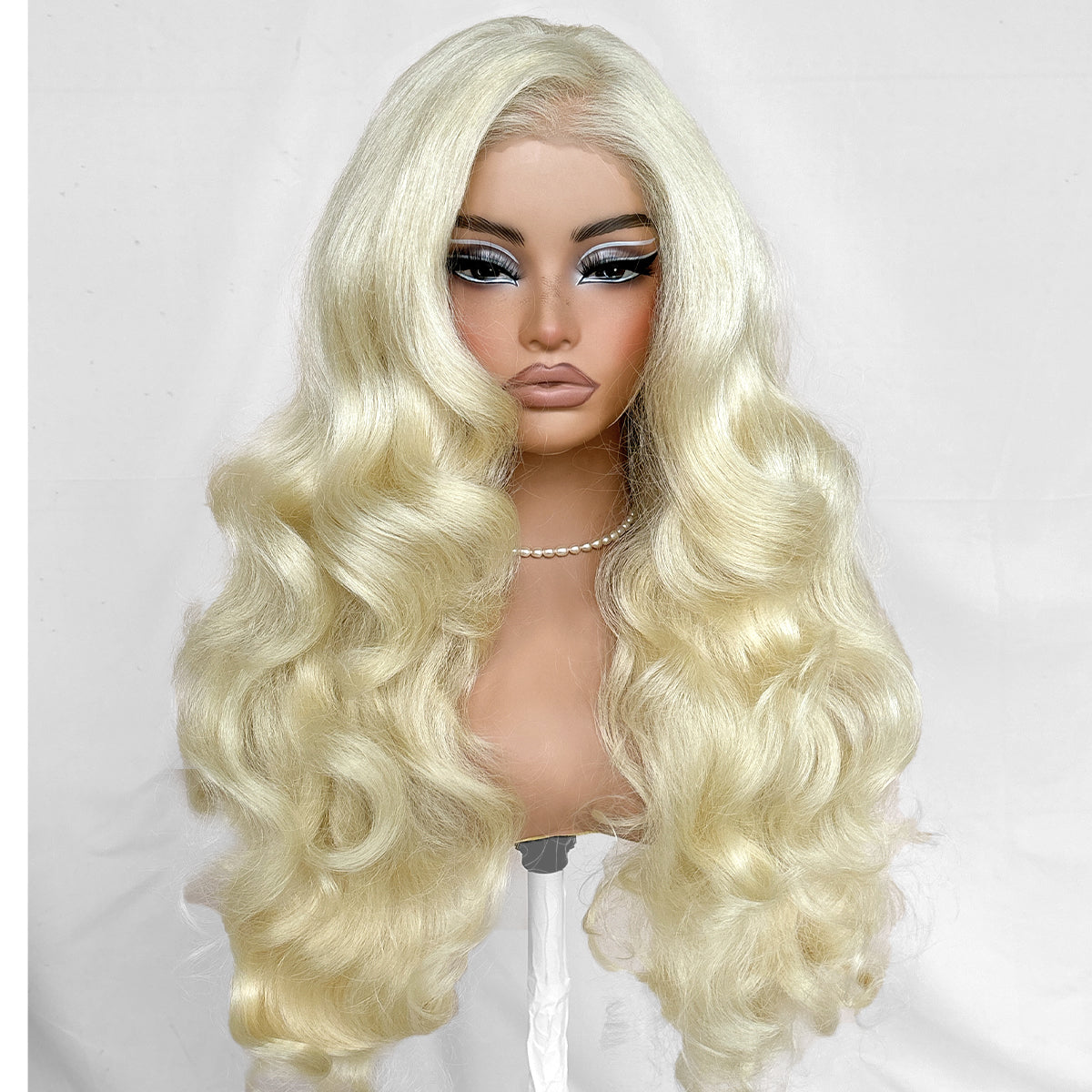 13x6 Glueless Blonde Wig 613 HD Lace Frontal Wig Pre-Cut Yaki Crazy Body Wave Wig Pre-Plucked Synthetic Wear And Go Wig For Cosplay