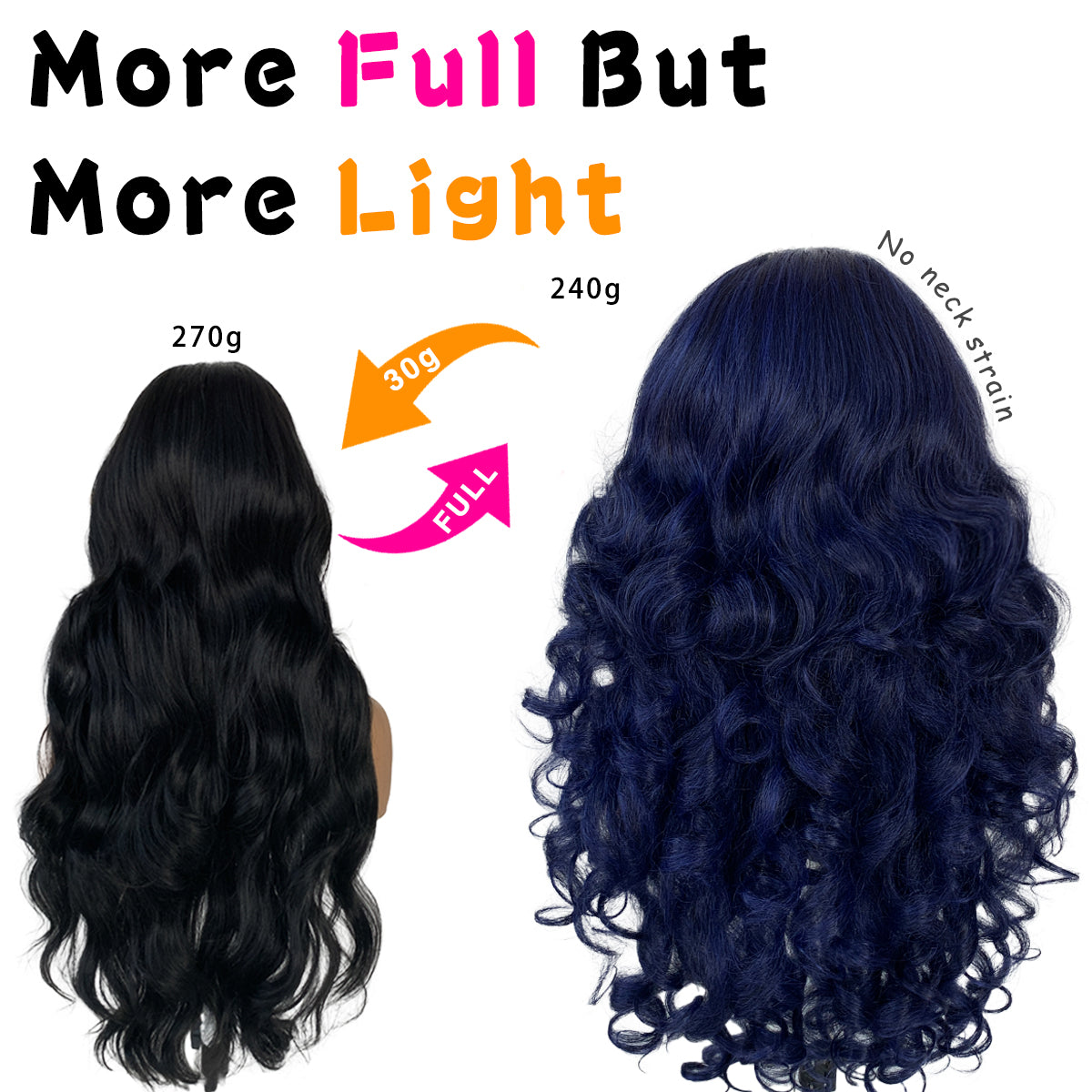 MITIMES 1Wear And Go Blue Lace Wig Pre-Plucked Glueless Yaki Crazy Body Wave Wig Pre-cut Synthetic Dark Blue Balayage HD Lace Front Wig 13x6