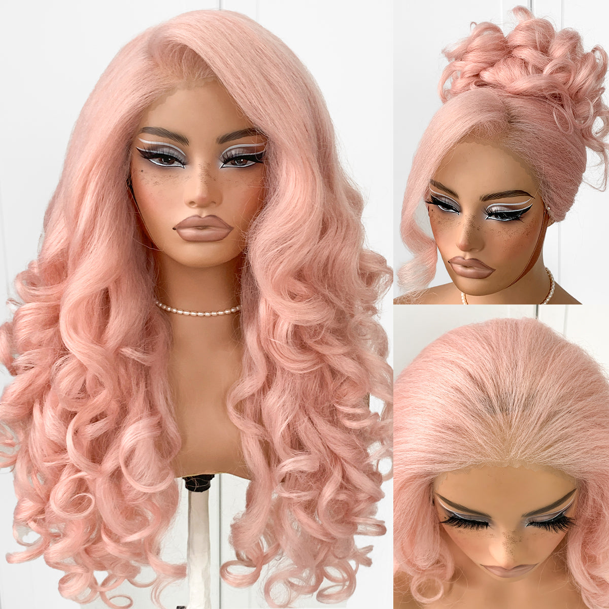 MITIMES Glueless Lace 13x6 Wig Pre-Cut Synthetic Yaki Body Wave    HD Lace Wig With Pre-Plucked Hairline Balayage Wear And Go Wig For Black Women