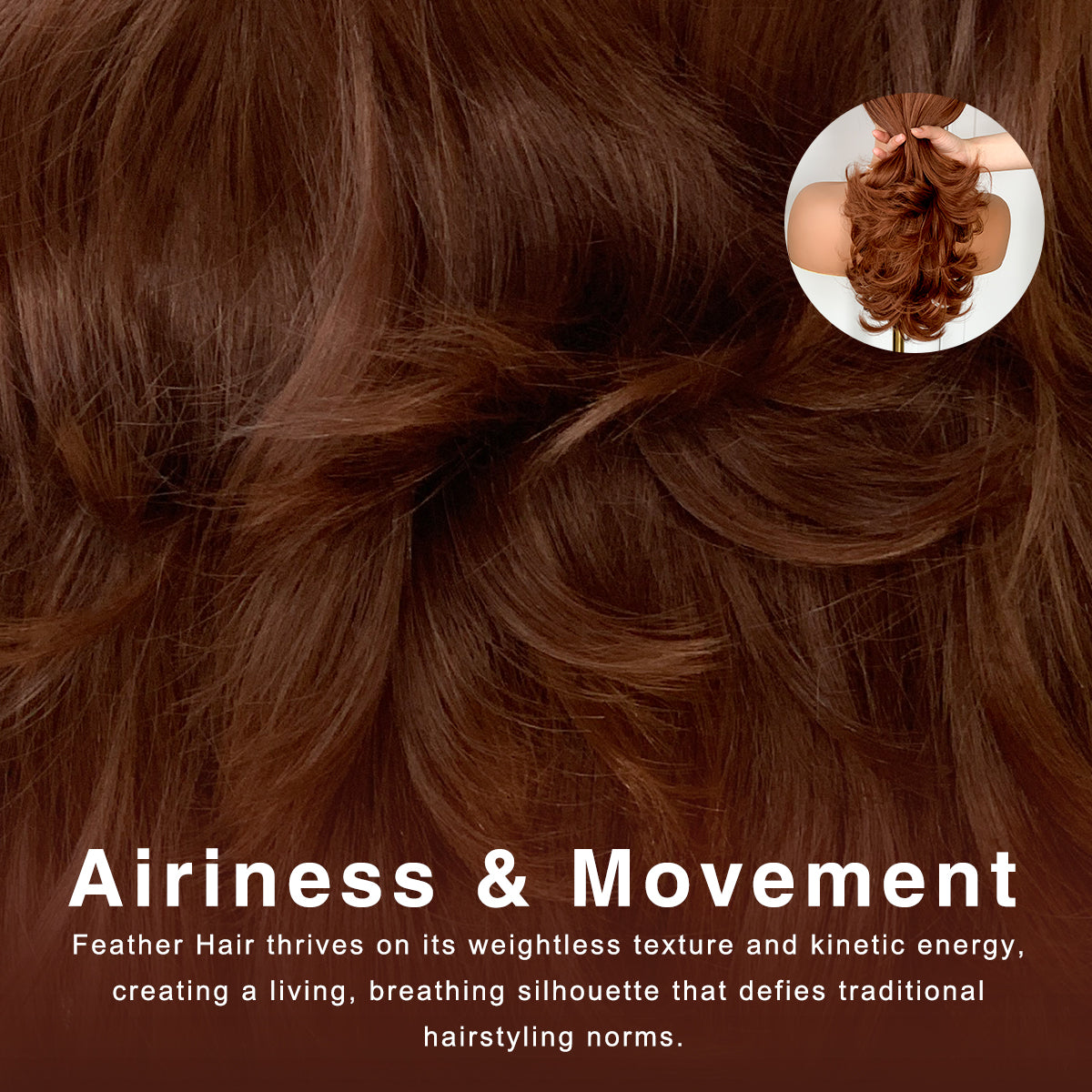 Feather Layered Hair Cuting Style Long 13x6 Synthetic Lace Front Wig Wear and Go Glueless Natural Hairline Chocolate Brown Wig