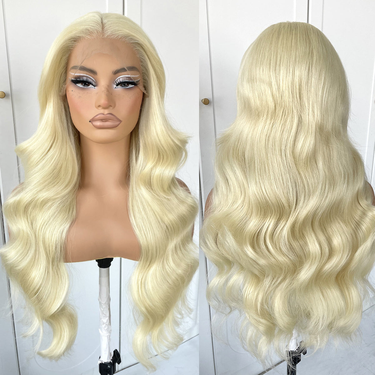 MITIMES 13x6 613 HD lace front wig glueless White wigs Synthetic lace front wig pre plucked pre cut 613 body wave Wear And Go Lace front wig For cosplay party