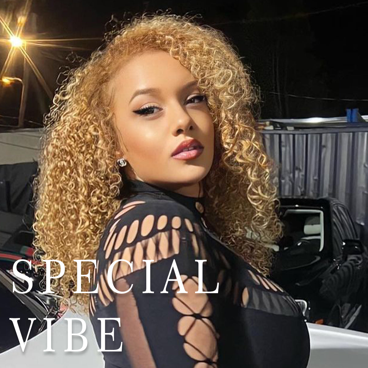 Honey Blonde Curly Wig Wear And Go Glueless Wig Pre-Plucked Synthetic HD Lace Frontal Wig 13x6 Afro Wig Blonde Kinky Curly