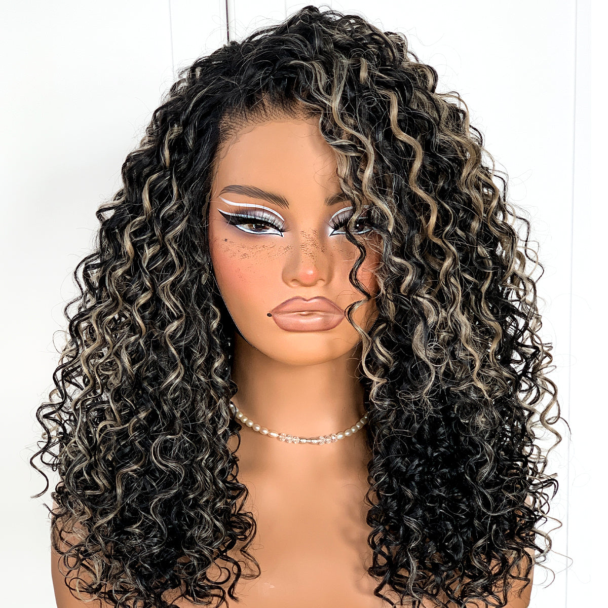 13x6 Curly Wig Wear And Go Glueless Wig Pre-Plucked Synthetic Lace Front Wig Pre-Cut Afro Kinky Layred Wig With Natural Hairline 18 Inch