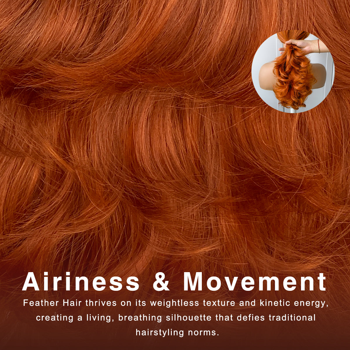 Feather Layered Hair Cuting Style Long 13x6 Synthetic Lace Front Wig Wear and Go Glueless Natural Hairline Ginger Wig