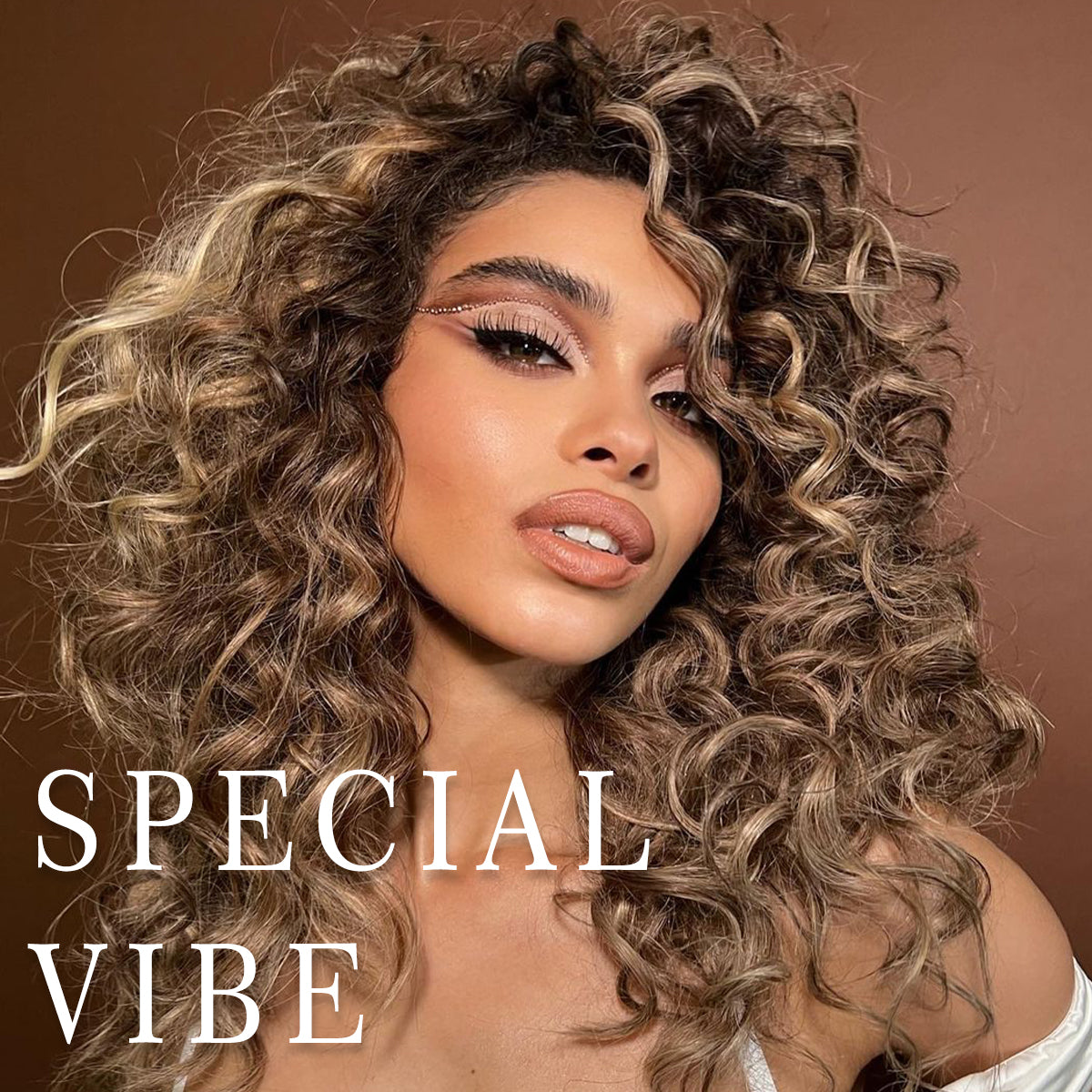 MITIMES Wear And Go Glueless Wig Pre-Plucked Honey Blonde Curly Wig Synthetic Lace Front Wig 13x6 Highlights Afro Wig For Black Women