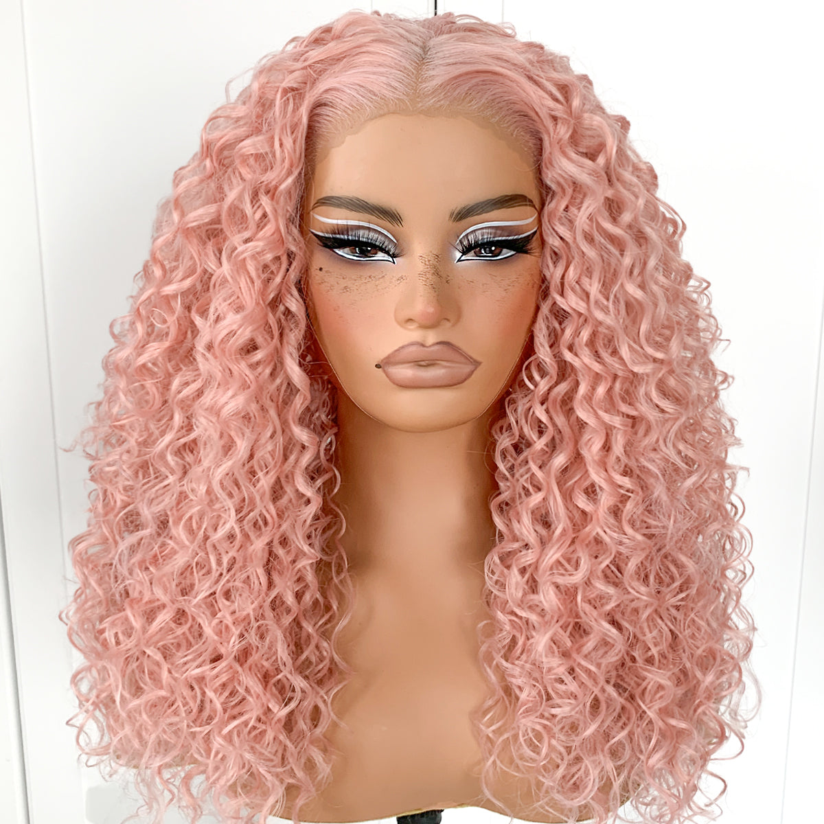 13x6 Pink Curly wig Wear And Go Glueless Wig Pre-Plucked Afro HD Lace Front Wig Synthetic Layered Kinky Curly For Fashion Women