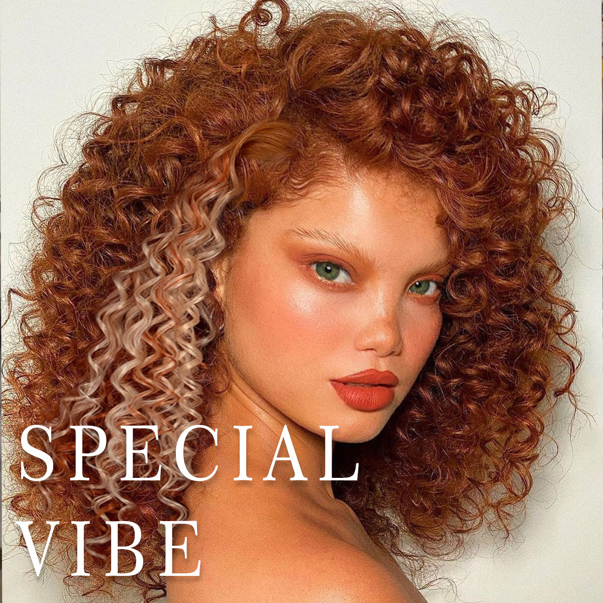 Ginger Curly Wig Skunk Strip HD Lace Front Wig Pre-Plucked Wear And Go Glueless Afro Wig Synthetic Orange Kinky Curly Layered Wig