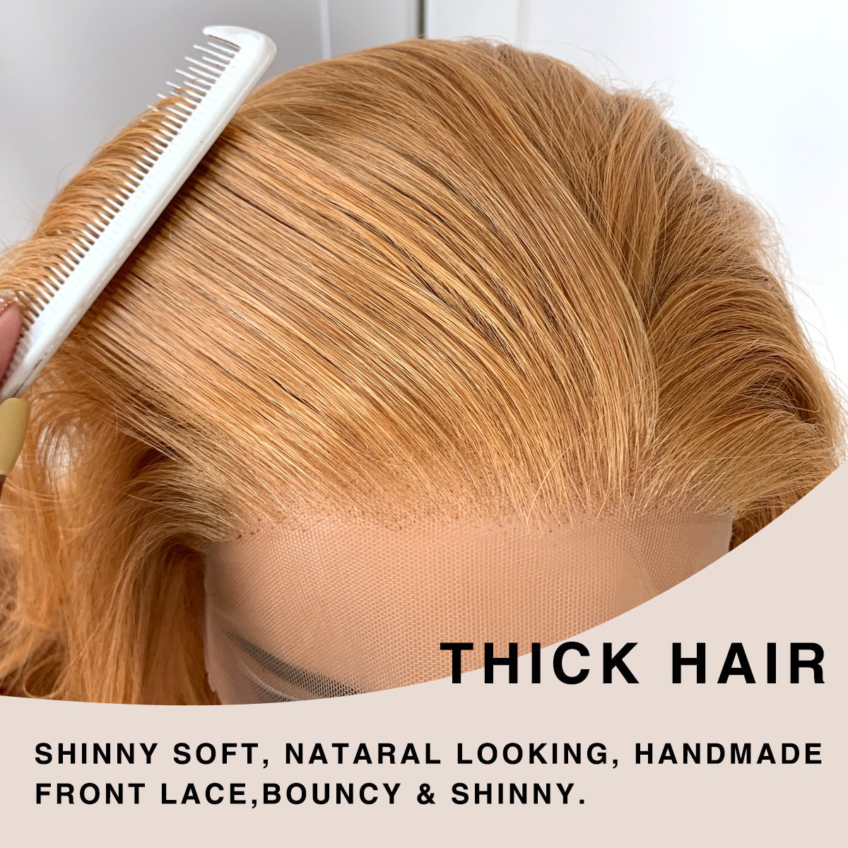 13x6 Honey Blonde Lace Front Wig Glueless Body Wave Lace Front Wigs Pre Plucked Synthetic Wear And Go Glueless HD Lace Front Wig With Natural Hairline