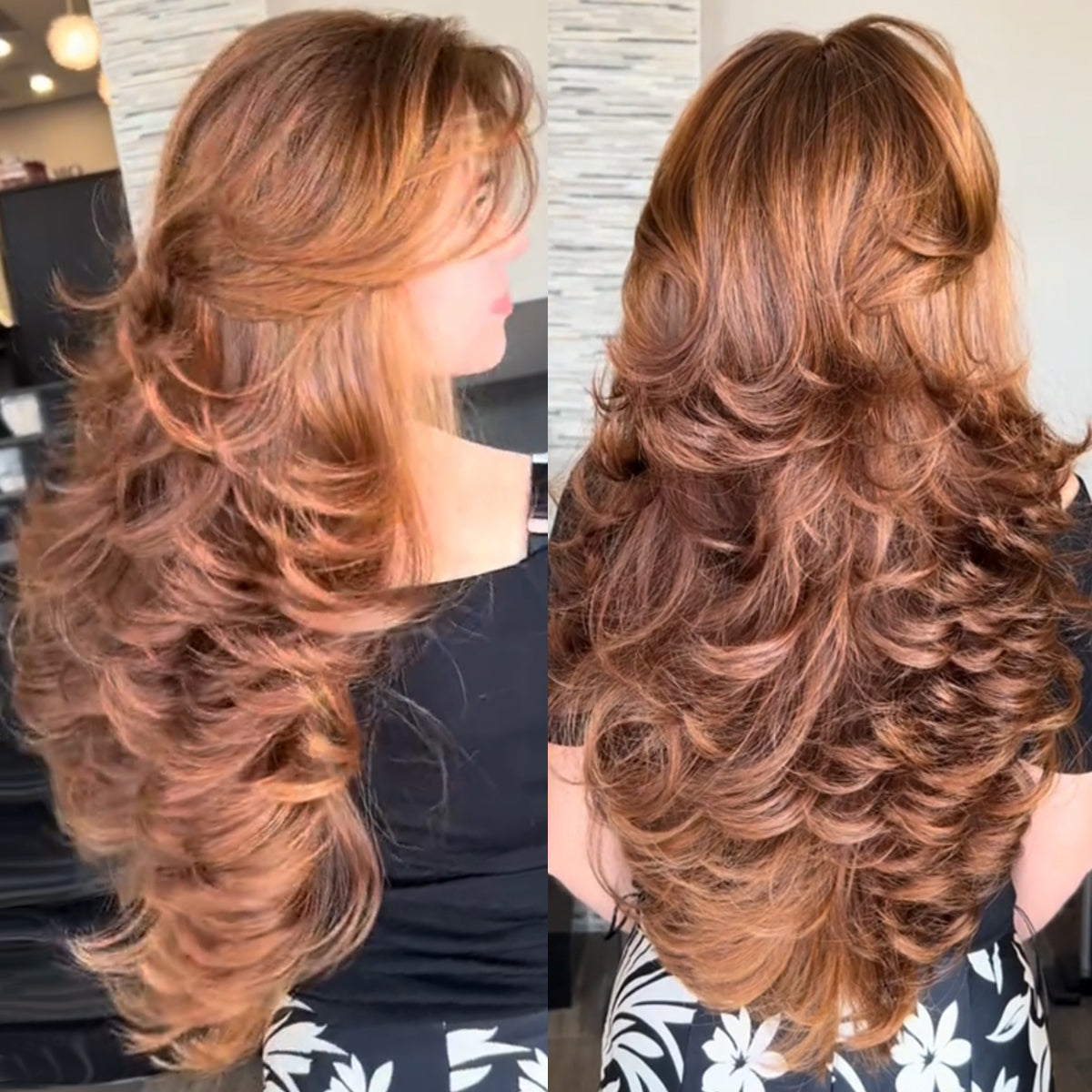 Feather Layered Hair Cuting Style Long 13x6 Synthetic Lace Front Wig Wear and Go Glueless Natural Hairline Burgundy Blonde Black Wig