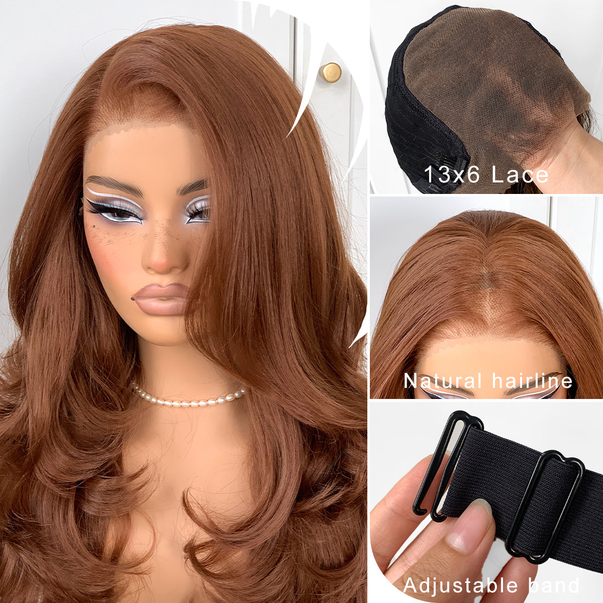Feather Layered Hair Cuting Style Long 13x6 Synthetic Lace Front Wig Wear and Go Glueless Natural Hairline Chocolate Brown Wig
