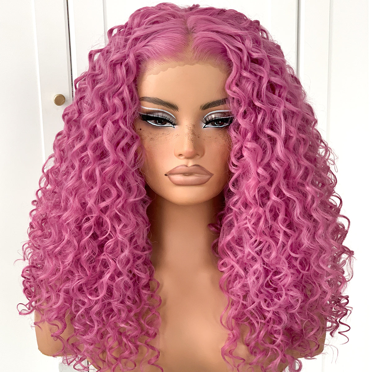 Purple Curly Wig Synthetic HD Lace Frontal Wig Pre-Plucked 13x6 Wear And Go Glueless Wig Afro Lavender Kinky Curly For Cosplay