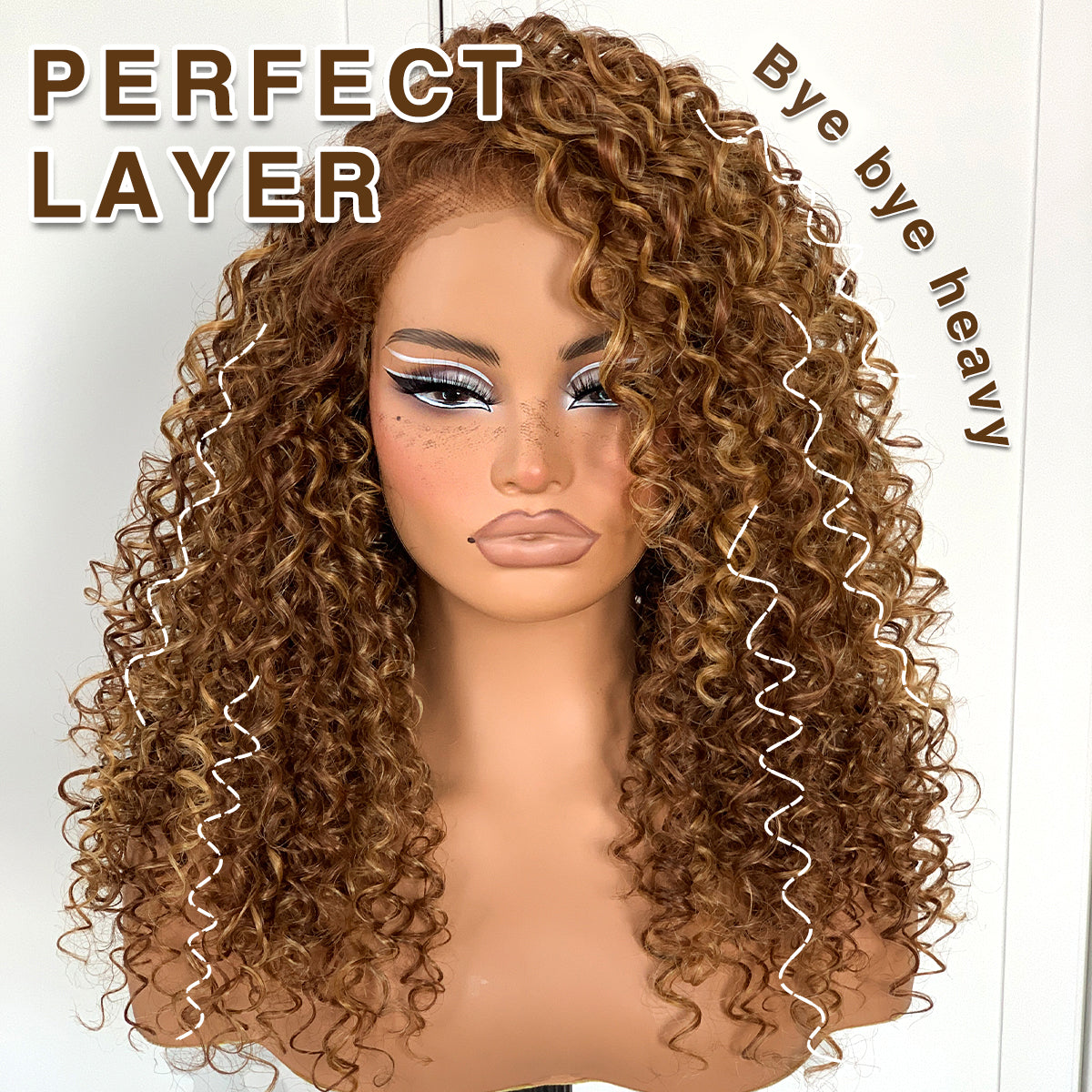 Highlight Ombre Glueless Curly Wig Synthetic Lace Front Wig Pre-Plucekd Wear And Go 13x6 Afro Kinky Blonde Wig With Layer