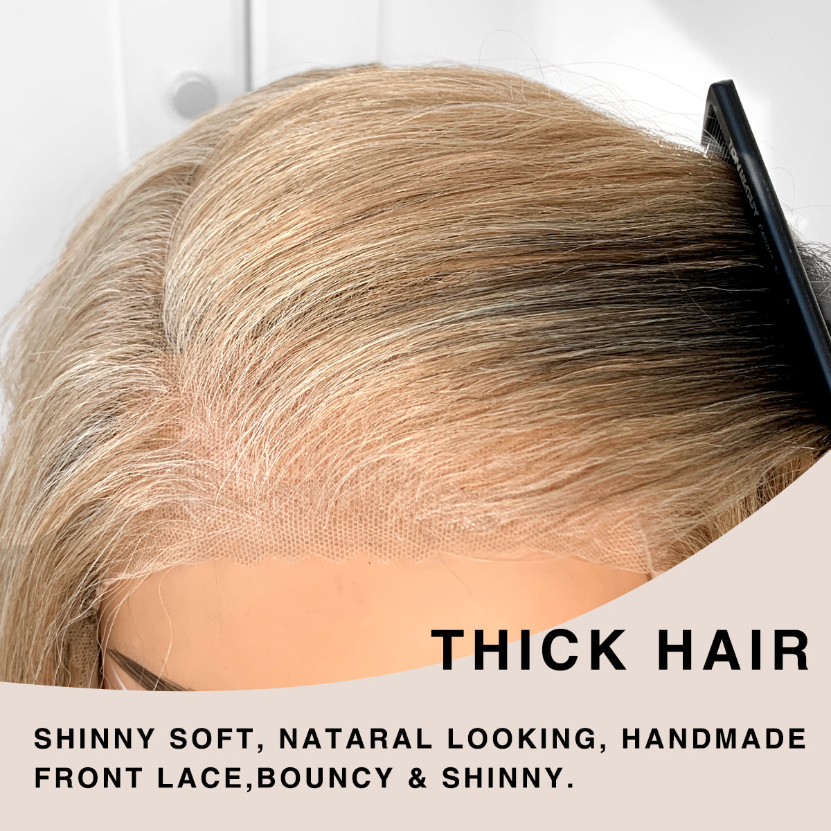 MITIMES 13x6 glueless Lace front wig pre plucked Synthetic Long body wave HD lace front wig Sandswept Blonde Wavy Wig with natural hair line