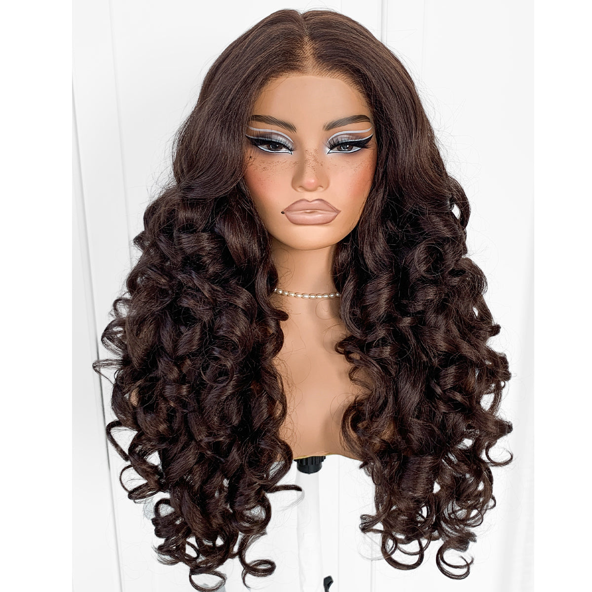 MITIMES Glueless Lace Wig Pre-Plucked Brown 13x6 Yaki Crazy Body Wave Wig Pre-Cut Synthetic Balayage Wear And Go Wig With Natural Hairline