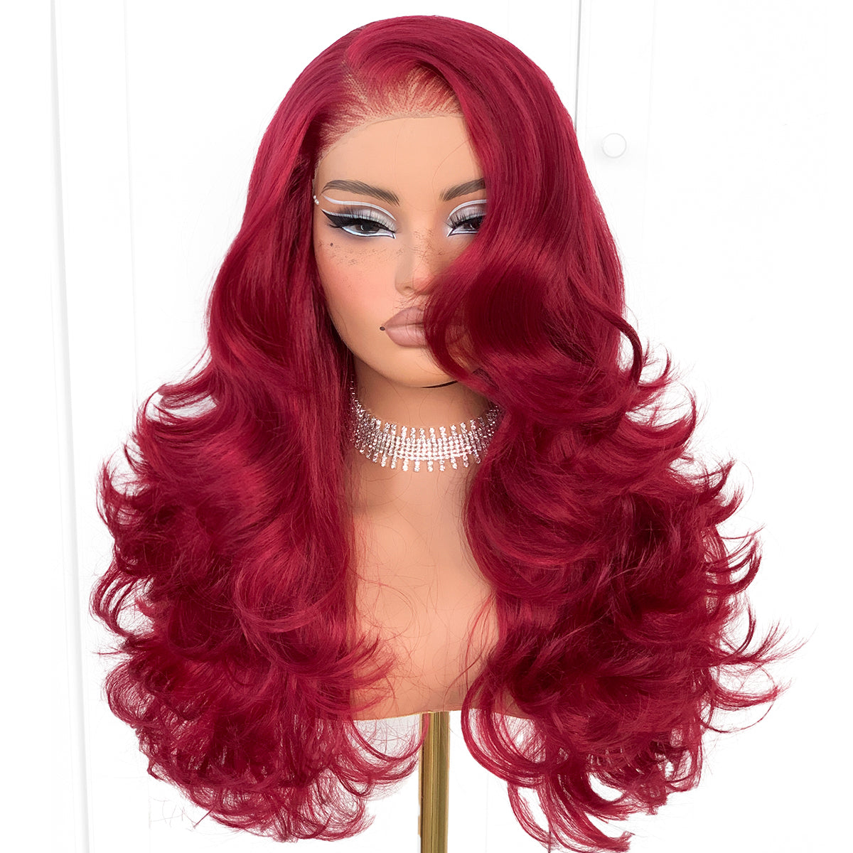 Voluminous Feather Layered Hair Flip Out Preplucked Precision-Pre-cut Ready-to-Go Glueless 13x6 HD Synthetic Lace Front Wig 99j Burgundy Wig