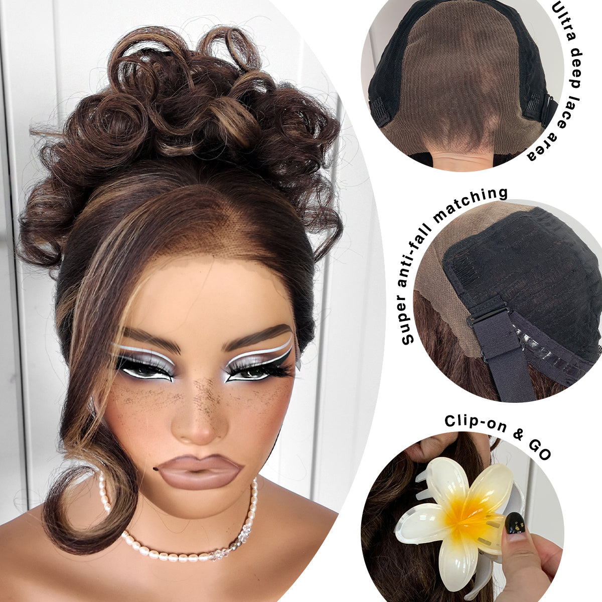 MITIMES 13x6 Glueless HD Lace Front Wigs Pre Plucked Honey Blonde Yaki Synthetic Body Wave Wigs Ready To Wear Highlight Balayage Wig