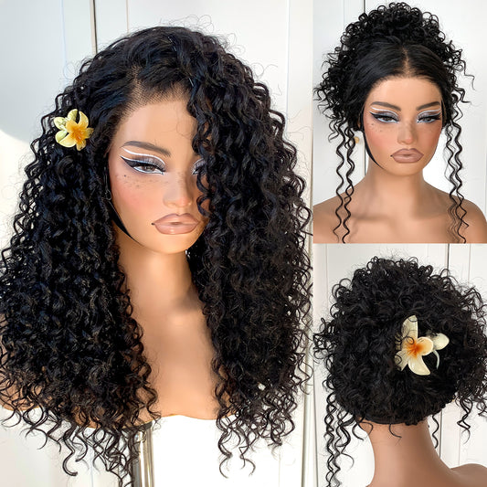 Wear And Go Glueless Wig Pre-Plucked Synthetic Curly Wig HD Lace Frontal Wig 13x6 Afro Wig Kinky Curly With Layer Beginners Friendly 18 Inch