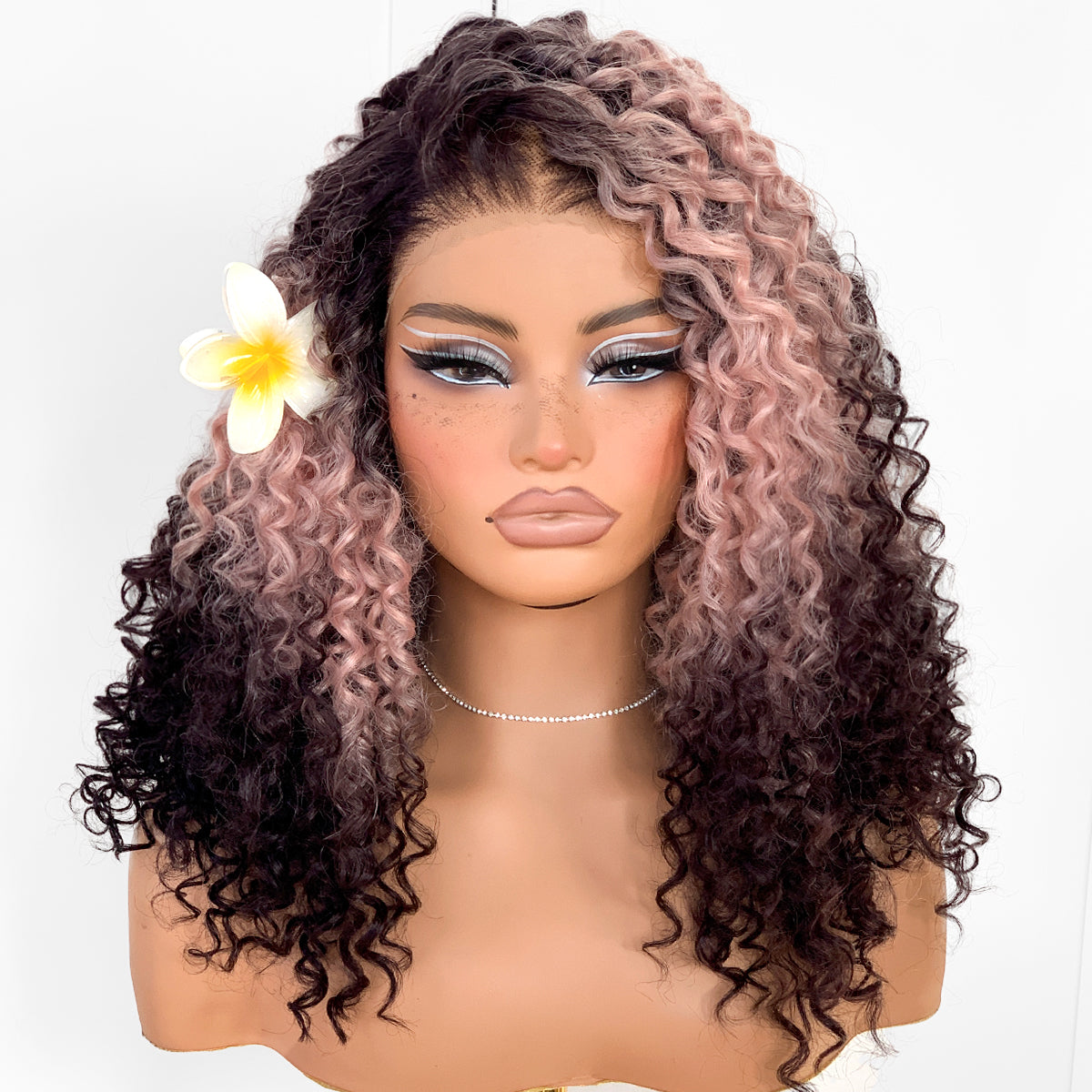 13x6 Curly Wig Wear And Go Glueless Wig Pre-Plucked Synthetic Lace Front Wig Pre-Cut Afro Kinky Layred Wig With Natural Hairline 18 Inch