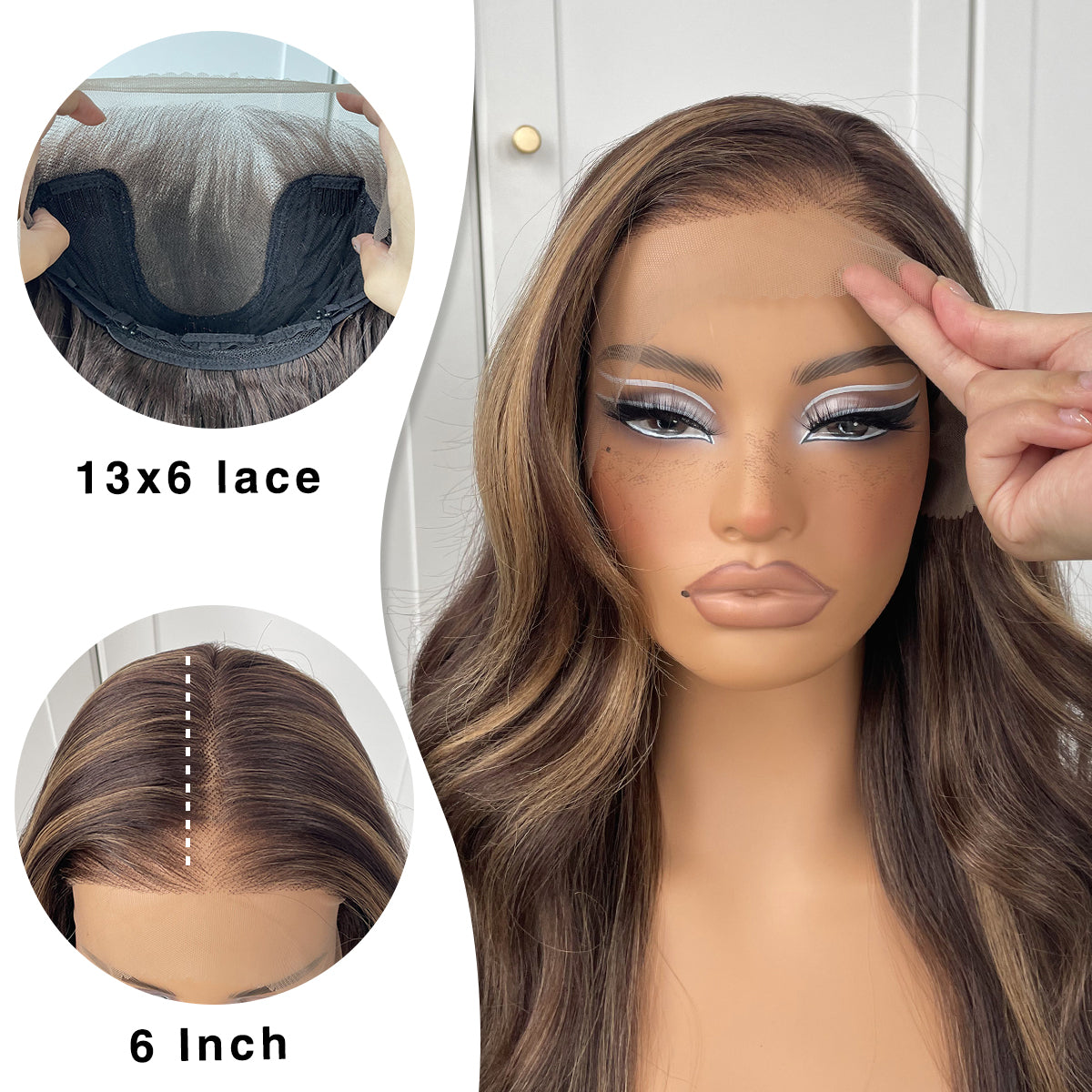 MITIMES 13x6 Glueless HD Lace Front Wigs Pre Plucked Honey Blonde Synthetic Lace Front Wigs Ready To Wear Highlight Lace Front Wig For Black Women