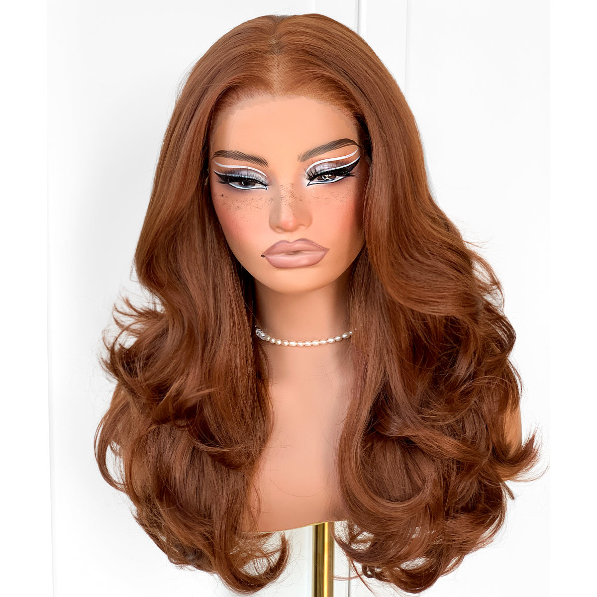 Feather Layered Hair Cuting Style Long 13x6 Synthetic Lace Front Wig Wear and Go Glueless Natural Hairline Chocolate Brown Wig