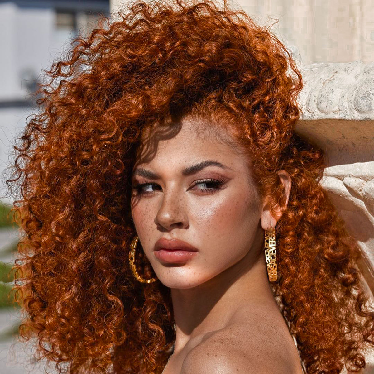 Glueless Ginger Curly Wig Pre-Plucked Wear And Go Synthetic HD Lace Front Wig 13x6 Layered Afro Curly Wig For Beginners 18 Inch